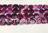 CAA4743 15.5 inches 14*14mm square banded agate beads wholesale