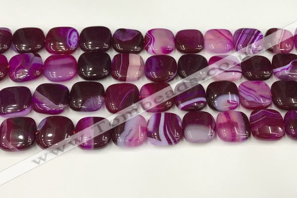 CAA4751 15.5 inches 16*16mm square banded agate beads wholesale