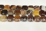 CAA4757 15.5 inches 18*18mm square banded agate beads wholesale