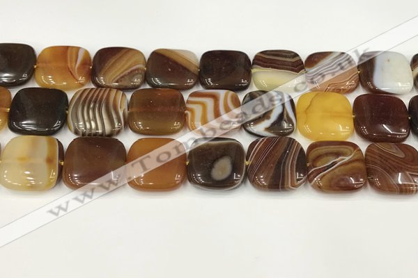 CAA4757 15.5 inches 18*18mm square banded agate beads wholesale