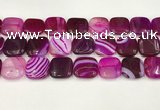 CAA4759 15.5 inches 18*18mm square banded agate beads wholesale