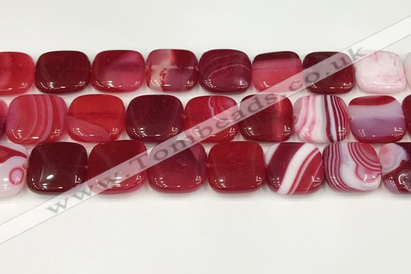 CAA4760 15.5 inches 18*18mm square banded agate beads wholesale