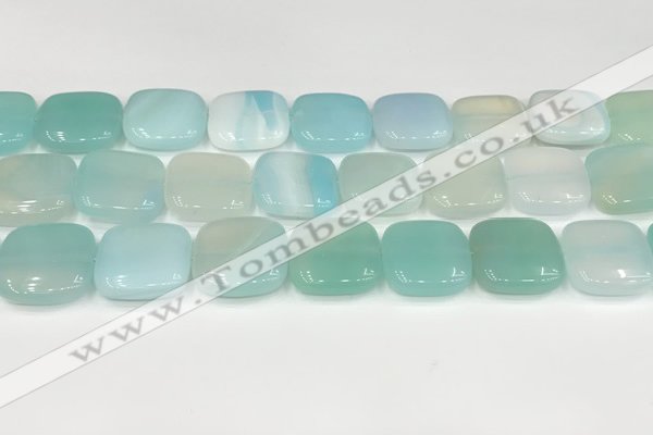 CAA4761 15.5 inches 18*18mm square banded agate beads wholesale