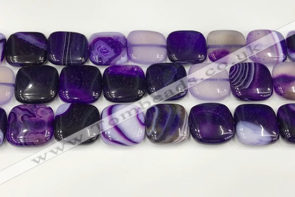 CAA4766 15.5 inches 20*20mm square banded agate beads wholesale
