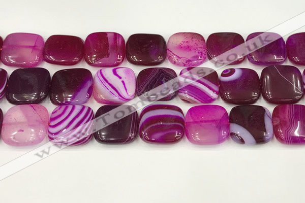 CAA4767 15.5 inches 20*20mm square banded agate beads wholesale