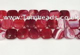 CAA4768 15.5 inches 20*20mm square banded agate beads wholesale