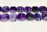 CAA4774 15.5 inches 25*25mm square banded agate beads wholesale