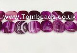 CAA4775 15.5 inches 25*25mm square banded agate beads wholesale