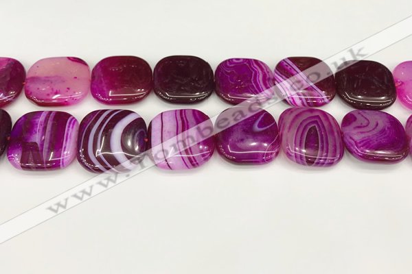 CAA4775 15.5 inches 25*25mm square banded agate beads wholesale