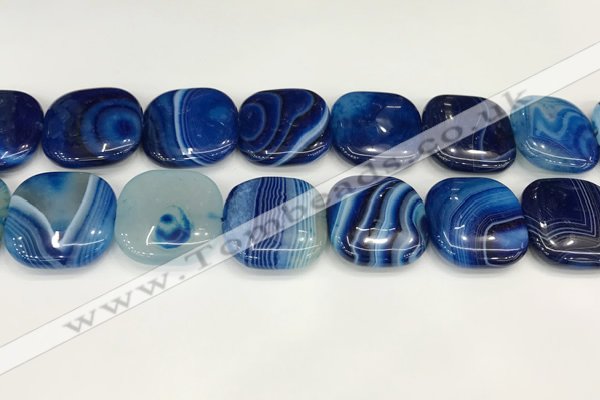 CAA4778 15.5 inches 25*25mm square banded agate beads wholesale