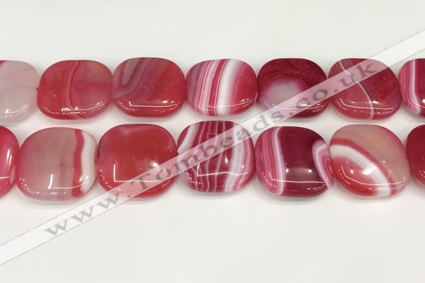 CAA4784 15.5 inches 30*30mm square banded agate beads wholesale