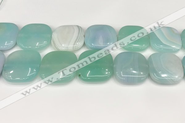 CAA4785 15.5 inches 30*30mm square banded agate beads wholesale