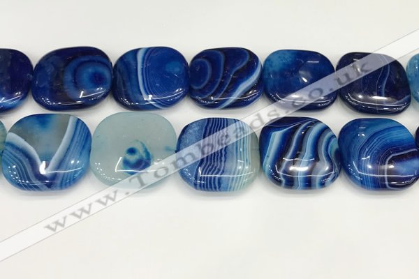 CAA4786 15.5 inches 30*30mm square banded agate beads wholesale