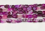 CAA4791 15.5 inches 10*14mm rectangle banded agate beads wholesale