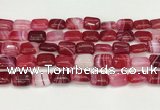 CAA4792 15.5 inches 10*14mm rectangle banded agate beads wholesale