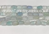 CAA4793 15.5 inches 10*14mm rectangle banded agate beads wholesale