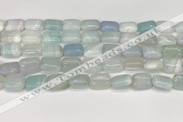 CAA4793 15.5 inches 10*14mm rectangle banded agate beads wholesale