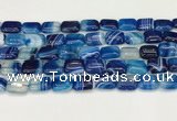 CAA4794 15.5 inches 10*14mm rectangle banded agate beads wholesale