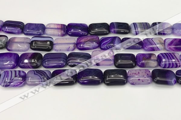 CAA4798 15.5 inches 12*16mm rectangle banded agate beads wholesale