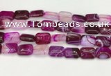 CAA4807 15.5 inches 13*18mm rectangle banded agate beads wholesale