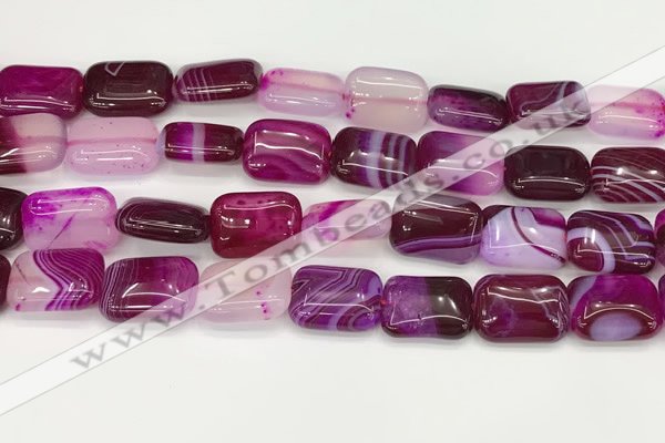 CAA4807 15.5 inches 13*18mm rectangle banded agate beads wholesale