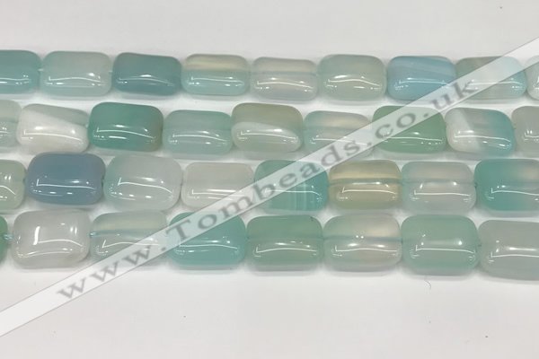 CAA4809 15.5 inches 13*18mm rectangle banded agate beads wholesale