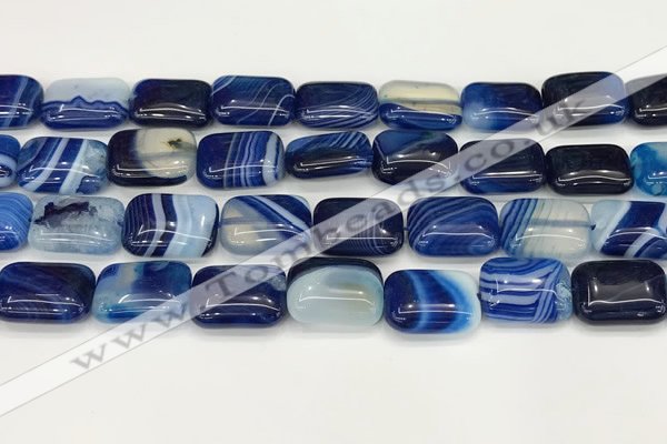 CAA4810 15.5 inches 13*18mm rectangle banded agate beads wholesale