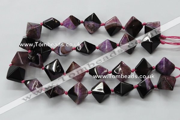 CAA495 15.5 inches 20*20mm pyramid agate druzy geode beads