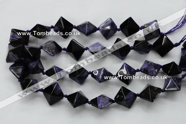 CAA496 15.5 inches 20*20mm pyramid agate druzy geode beads