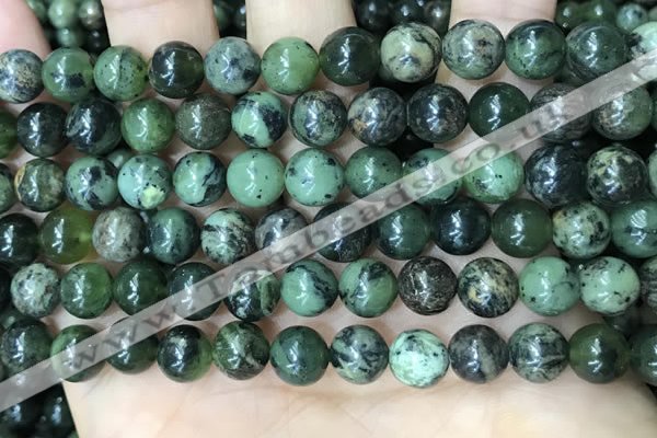 CAA4966 15.5 inches 8mm round green dendritic agate beads