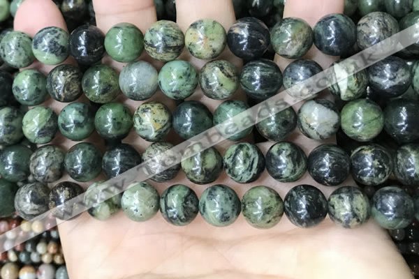 CAA4967 15.5 inches 10mm round green dendritic agate beads