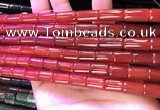 CAA4997 15.5 inches 8*12mm tube red agate beads wholesale