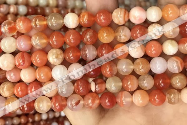 CAA5003 15.5 inches 8mm round red botswana agate beads wholesale