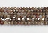 CAA5011 15.5 inches 8mm faceted round flower agate beads