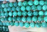 CAA5023 15.5 inches 10mm round green dragon veins agate beads