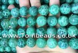 CAA5025 15.5 inches 14mm round green dragon veins agate beads