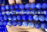 CAA5033 15.5 inches 12mm round blue dragon veins agate beads