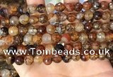 CAA5063 15.5 inches 8mm faceted round dragon veins agate beads