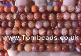 CAA5072 15.5 inches 8mm round red dragon veins agate beads