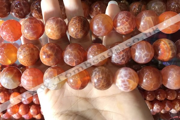 CAA5077 15.5 inches 18mm round red dragon veins agate beads