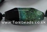 CAA509 15.5 inches 22*50mm faceted rice agate druzy geode beads