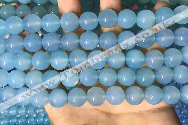 CAA5093 15.5 inches 10mm round sea blue agate beads wholesale