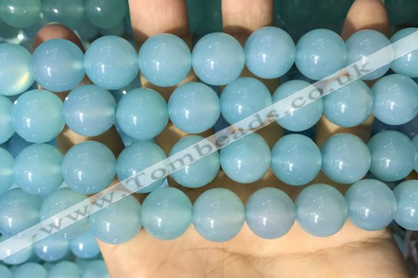 CAA5095 15.5 inches 14mm round sea blue agate beads wholesale