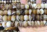 CAA5106 15.5 inches 10*14mm rondelle striped agate beads