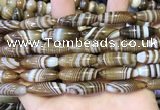 CAA5112 15.5 inches 8*25mm rice striped agate beads wholesale