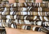 CAA5127 15.5 inches 8*20mm tube striped agate gemstone beads