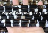 CAA5128 15.5 inches 8*20mm tube striped agate gemstone beads