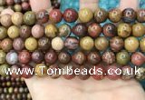 CAA5135 15.5 inches 10mm round red moss agate beads wholesale