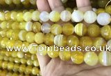 CAA5151 15.5 inches 8mm faceted round banded agate beads