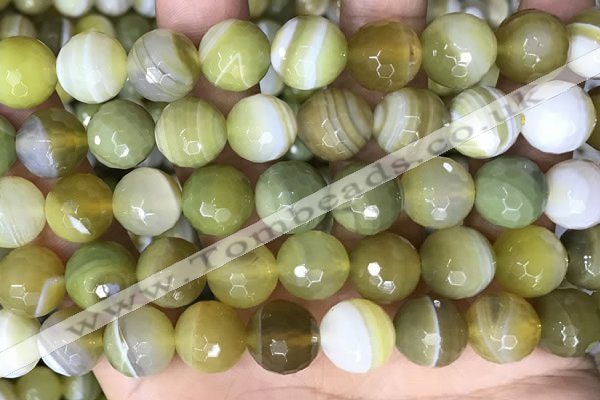 CAA5162 15.5 inches 16mm faceted round banded agate beads